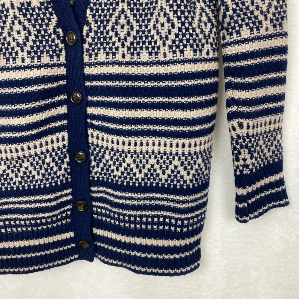 Madewell Women’s Merino Wool Fair Isle Button Cardigan sz XS
